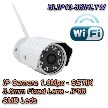 Telecamera IP 1Mpx 3.6mm Dual Core DSP IP66 Wireless Videosorveglianza