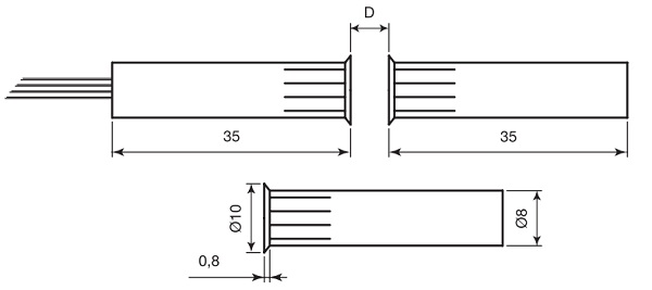 Schema dimensioni contatto magnetico CSA 415-TF-2