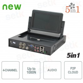 DVR 4 Canali 5in1 "Analogico/Ahd/Hdcvi/Hdtvi/Ip" 1080N con monitor - Setik DVR 4 Canali 5in1 "Analogico/Ahd/Hdcvi/Hdtvi/Ip" 1080N con monitor - Setik