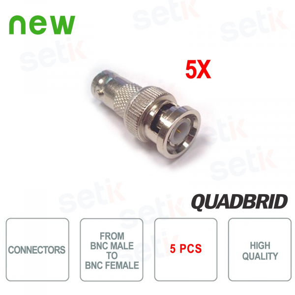 5x BNC-Stecker auf BNC-Buchse für Videoüberwachung