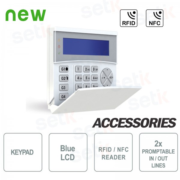 LCD-Tastatur mit Hintergrundbeleuchtung BLAU RFID / NFC - AMC