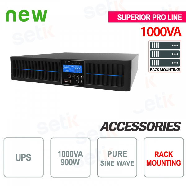 Alimentation sans interruption UPS 1000VA 900W RACK - Superior Pro