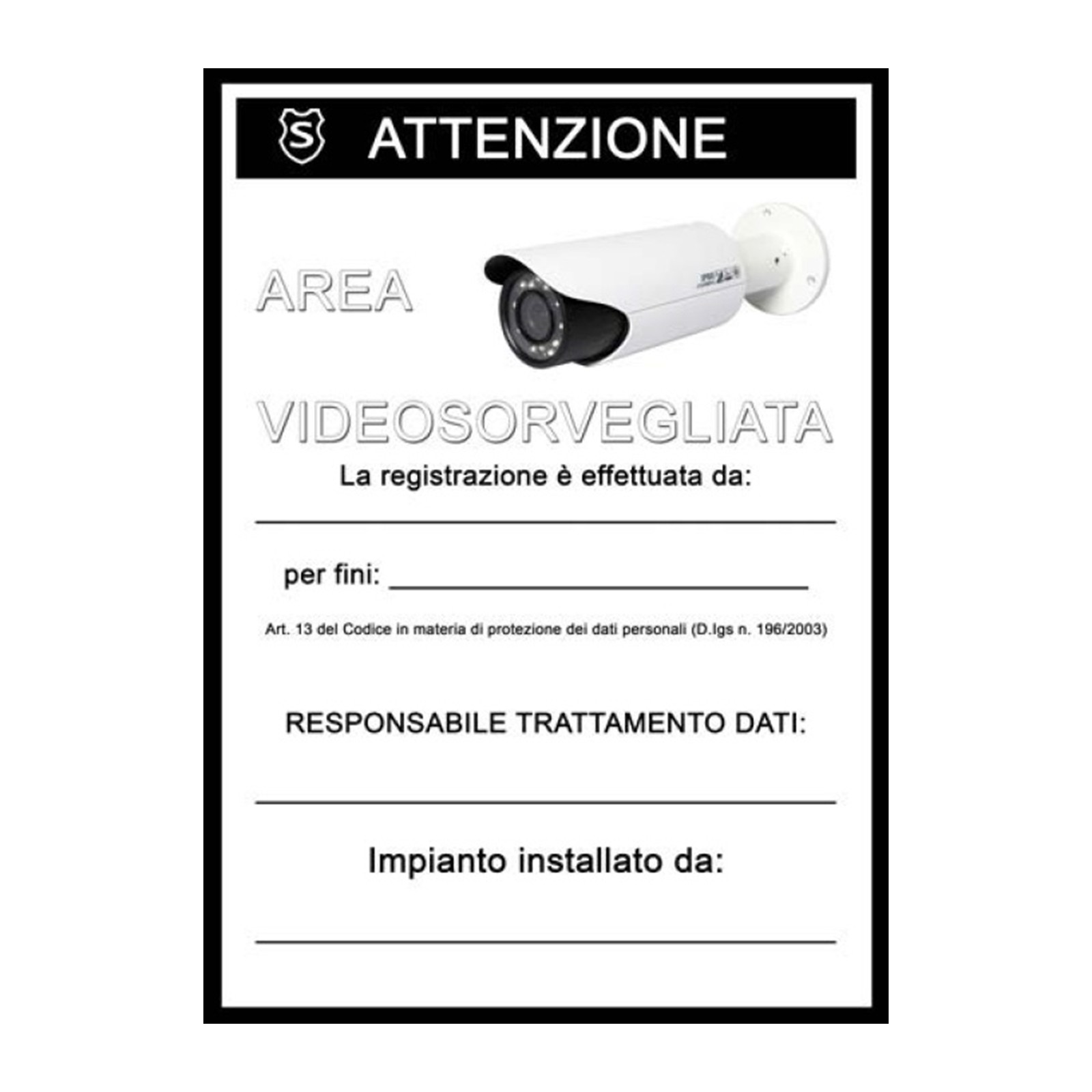 SCARICARE CARTELLO VIDEOSORVEGLIANZA