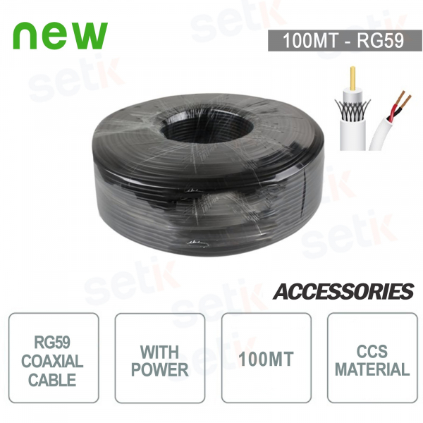100 Meter Coaxial Cable RG59 CCS Video Power Skein