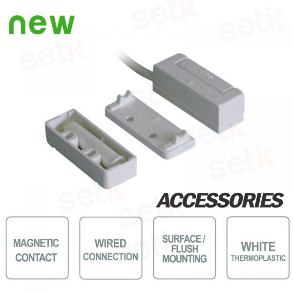 White Magnetic Contact from Recessed or Sight - CSA