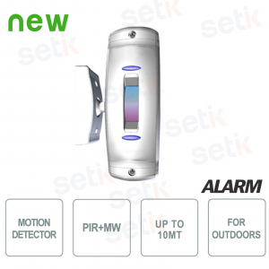 Sensor exterior PIR + MW de doble tecnología con soporte