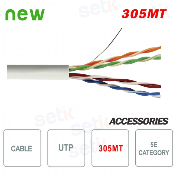 Cavo Ethernet Rete 305 Metri CCA 5E UTP Matassa RJ45 LAN Internet