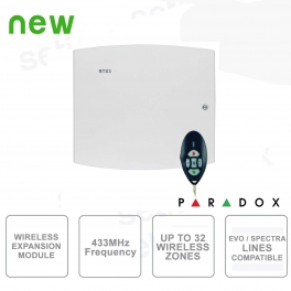 Receptor de radio bidireccional de 433 MHz con control remoto REM2 - Paradox