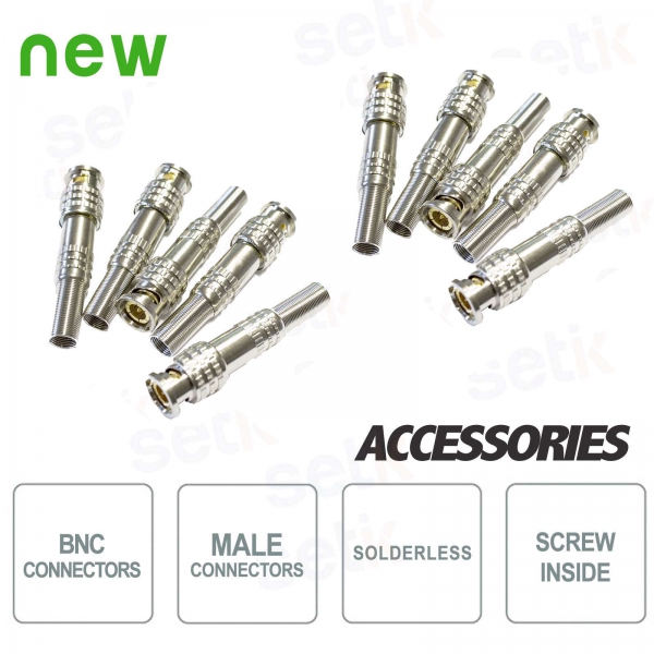 10X BNC Male connectors with internal screw - Setik
