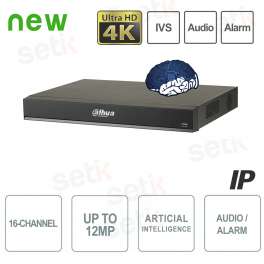 NVR IP 16 Canali H.265 4K 12MP 200Mbps Intelligenza Artificiale - Dahua NVR IP 16 Canali H.265 4K 12MP 200Mbps Intelligenza Artificiale - Dahua