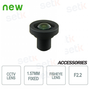 FishEye 1,57 mm F2,2 1 / 2,3" HFOV 185 ° Linse - Setik