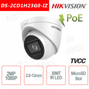Hikvision IP POE 2.0MP 2.8-12mm IR H.265 + Revolverkamera 2MP Ka