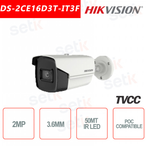 Hikvision 2MP Bullet Kamera HD Turbo HD-TVI 4in1 3,6 mm IR 50