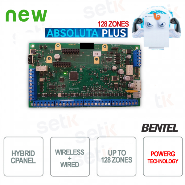 Central Burglar Alarm Bentel Wireless Absoluta Plus 128 Zones