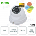 Video surveillance camera AHD External 4in1 TVI CVI 5MP 3.6mm Analog IR Dome S
