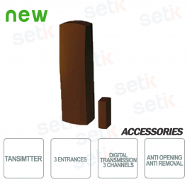 Émetteur 3 canaux miniaturisé 868MHz Couleur marron -