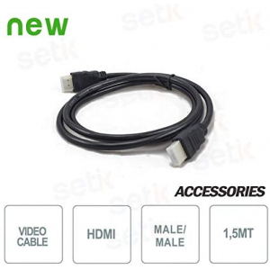 Câble HDMI1.4 Or Haute Vitesse 1,5 Mètres Audio Vidéo