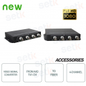 Paire de convertisseurs de signal AHD/TVI/CVI vers fibre optique 4 canaux 2,5w - Setik