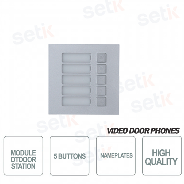 Módulo adicional de 5 botones para placa exterior modular VTO4202F-MB5 - Dahua