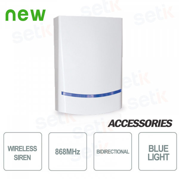 Sirena Wireless AMC via radio bidirezionale da esterno Lampeggiante Blu - AMC