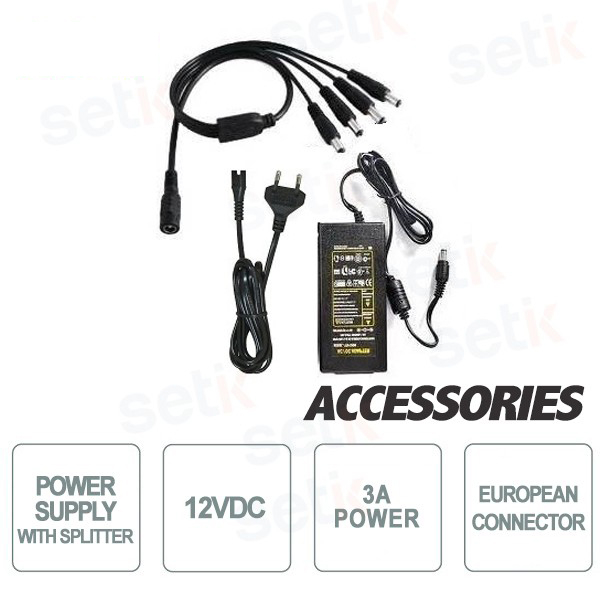12V 3A Stromversorgung - 4 Videoanschlüsse