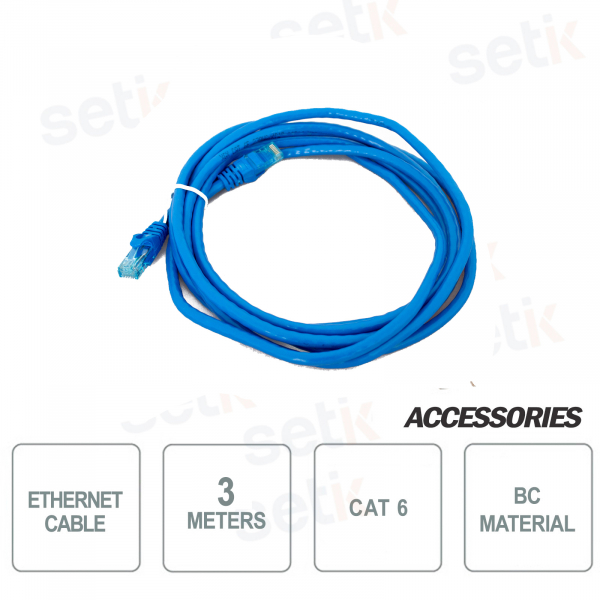 CAT6-Netzwerkkabel, 3 m,  hellblau Patchkabel mit Anschlüssen
