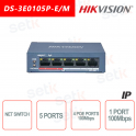 Commutateur réseau Hikvision 5 ports ~ 4 ports PoE 100 Mbps ~ 1 port Ethernet 100 Mbps