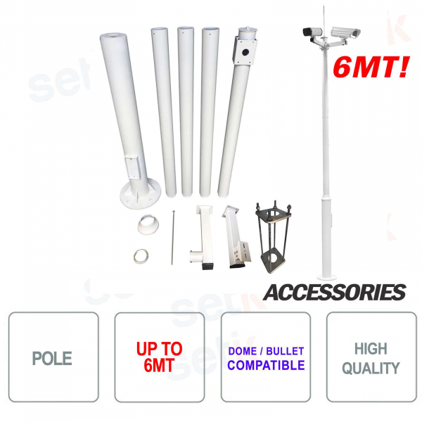 Pole for outdoor dome 6MT bullet camera - Setik