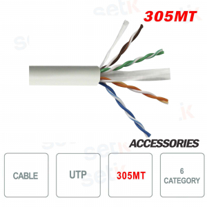 Ethernet cable Network 305 Meters CCA 6 UTP Coil RJ45 LAN Internet
