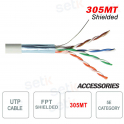 Cable Ethernet Red 305 metros CCA 5E UTP Blindado FTP Bobina RJ45 LAN Internet