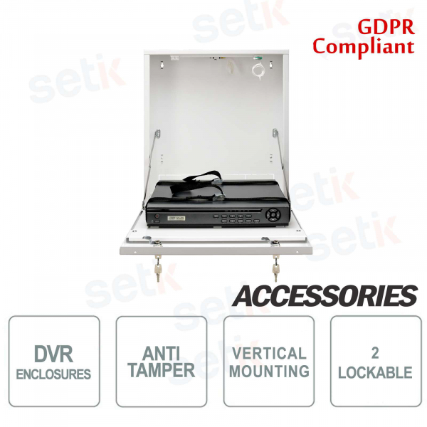 Pulsar conteneur métallique boîte DVR Tamper - Petit Vertical Blanc