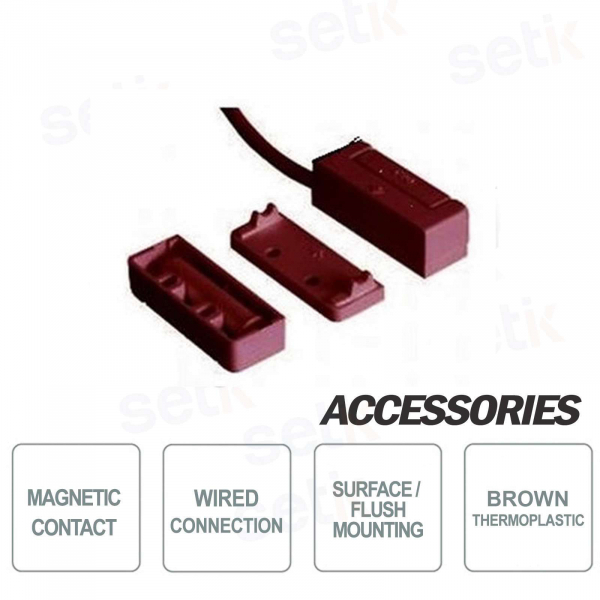 Magnetic Contact for Recessed or Exposed Thermoplastic Brown 4m -