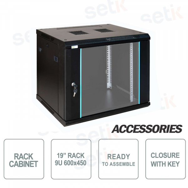 Pulsar armadio a muro da assemblare Rack 19" 9U/600x450