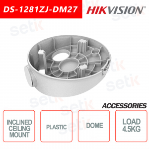 Hikvision Supporto a soffitto inclinato in Plastica per telecamere dome Carico Massimo 4.5KG