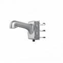Soporte vertical para montaje en poste en aleación de aluminio y acero para cámaras domo Speed, Gris Platino. Hikvision