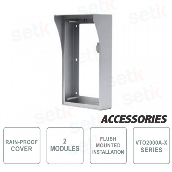 Boîte avec auvent à 2 modules pour station extérieure modulaire et accessoires VTO2000A-C / B / R / K / B1 / B5 / E / F