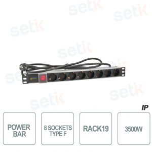 Barra di alimentazione Pulsar a 8 Prese Type/F