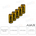 Ajax Systems AJ‑BatteryX5 – Batterie CR123A al Litio (Pack 5)