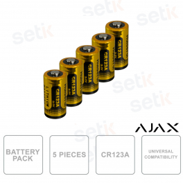 Ajax Systems AJ‑BatteryX5 – Batterie CR123A al Litio (Pack 5)