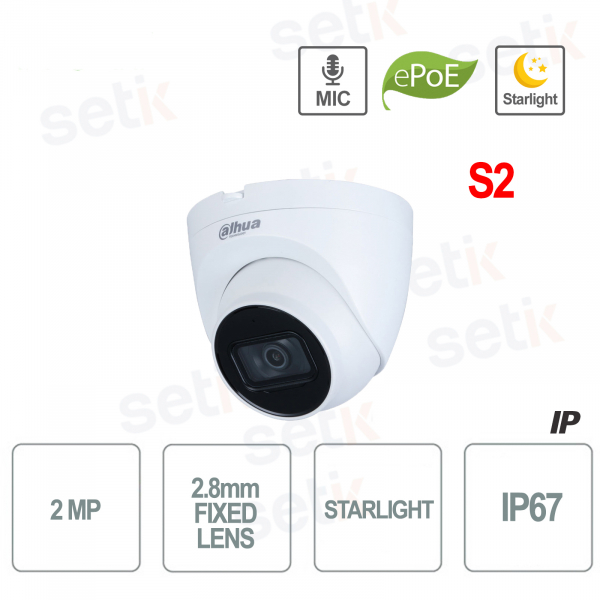 1080p ip camera starlight h265 starlight poe built-in microphone s2