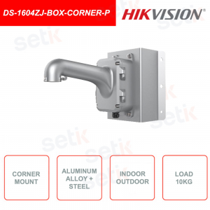 Soporte de esquina HIKVISION DS-1604ZJ-BOX-CORNER-P para cámaras Speed Dome