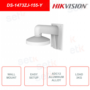 Supporto a muro per telecamere dome DS-1473ZJ-155-Y HIKVISION in lega di alluminio ADC12