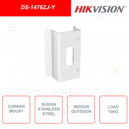 Support d'angle mural HIKVISION DS-1476ZJ-Y, en acier inoxydable SUS304