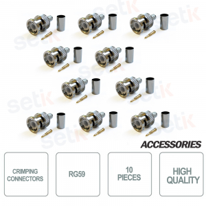 Connecteurs bnc à sertir 10X pour câble RG59 et caméras de surveillance 10pcs