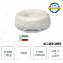 Madeja de 100 metros cable de alarma apantallado 6 hilos 4 + 2 2x0 75 4x0 22 para instalación y sistemas de seguridad