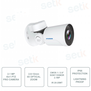 Caméra Bullet HYUNDAY HYU-454N - 4 en 1 - Zoom optique 4x 2,8-12 mm avec autofocus - Pour une utilisation en extérieur