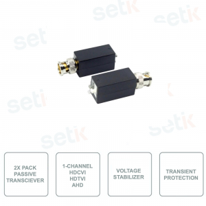 Paquete de 2 transmisores pasivos HYUNDAI HYU-160 - 1 canal de video - HDCVI - HDTVI - AHD