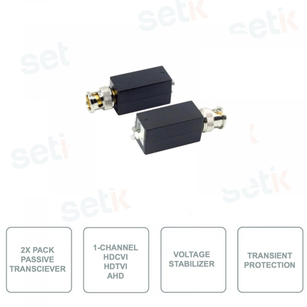 Packung mit 2 passiven HYUNDAI HYU-160-Sendern - 1 Videokanal - HDCVI - HDTVI - AHD