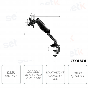 Bras à ressort unique pour moniteur de bureau - IIYAMA