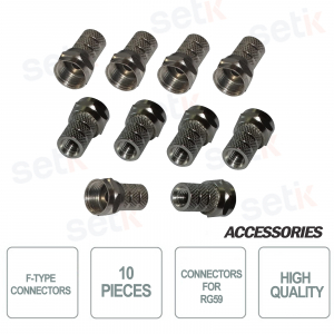 Connecteurs de type 10X F pour RG59 - Vis - Setik